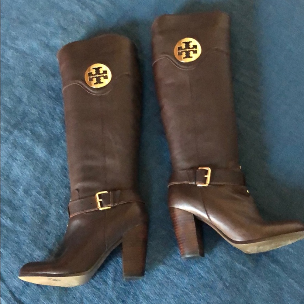 Tory Burch Leather Boots Sz 7/ 37